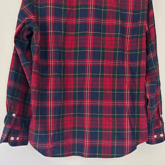 Lauren Ralph Lauren plaid button up ruffle front cotton academia preppy fall M - Picture 12 of 13